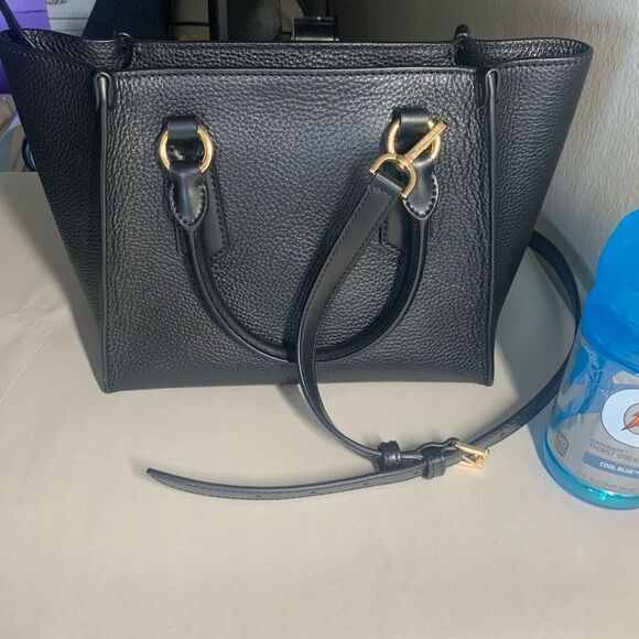 Michael Michael Kors Kris Small Pebbled Leather Satchel Black - Picture 10 of 11